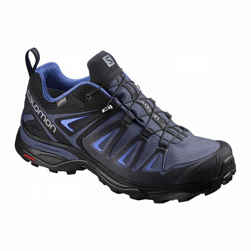 Salomon Singapore Womens Hiking Shoes - X ULTRA 3 GORE-TEX Blue/Black | 63987-CRNW